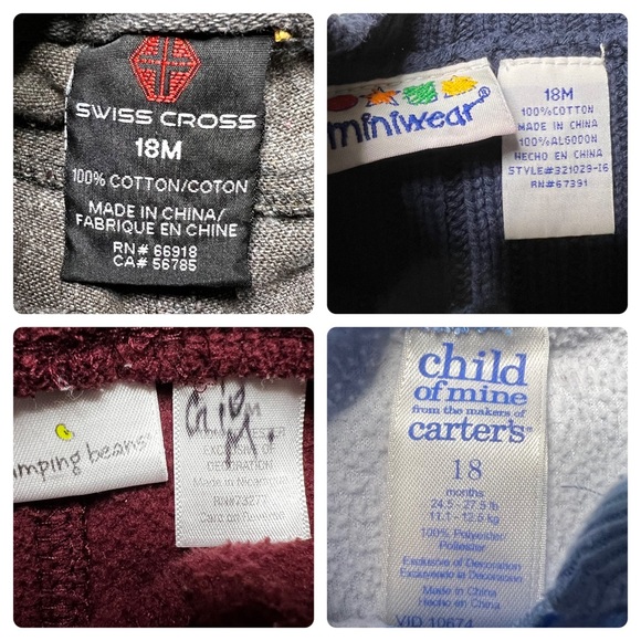 Bundle of Boy’s 18M Child of Mine Miniwear Footed Sleeper Jeans Fleece Pants - Picture 12 of 12